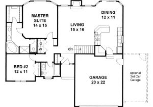 2 Bedroom House Plans with Garage and Basement Traditional House Plan 62610 Pinterest Car Garage