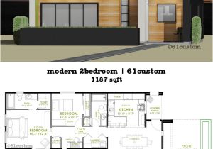 2 Bedroom Modern Home Plans Modern 2 Bedroom House Plan 61custom Contemporary