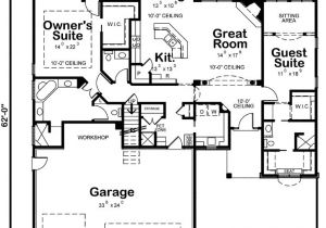 2 Bedroom Retirement House Plans I Like the Central Living area Separating Two Bedroom