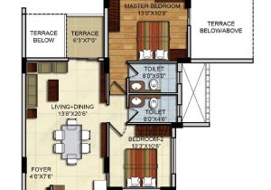 2 Bhk Home Plan Residential Apartments Floor Plans Site Plan 2 Bhk 3