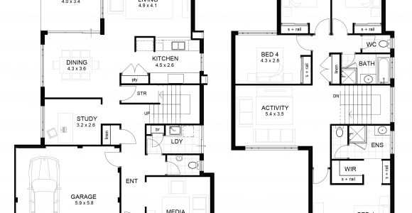 2 Floor Home Plan 2 Storey House Floor Plan with Perspective Modern House