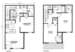2 Story House Floor Plans with Measurements Two Bedroom House Plans with Dimensions Joy Studio