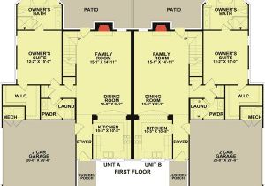 2 Unit Home Plans 2 Unit townhouse Design with Back Patio 83124dc
