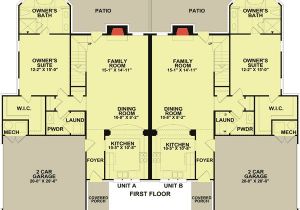 2 Unit Home Plans 2 Unit townhouse Design with Back Patio 83124dc