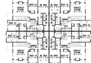 2 Unit Home Plans 8 Unit House Plan with Corner Decks 18511wb