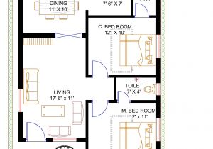 20×40 House Plan 2bhk 2 Bhk Floor Plan for 45 X 25 Plot 1125 Square Feet 125