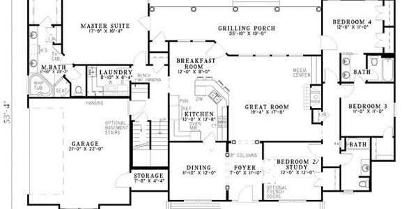 2500 Sqft 4 Bedroom House Plans 2500 Sq Ft One Level 4 Bedroom House Plans First Floor