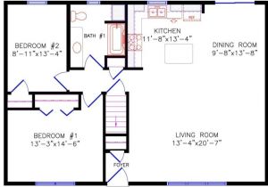 28×40 House Plans with Basement Floor Plan