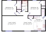 28×40 Two Bedroom House Plans Floor Plan