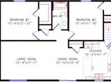 28×40 Two Bedroom House Plans Floor Plan