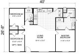 28×40 Two Bedroom House Plans Home 28 X 40 3 Bed 2 Bath 1066 Sq Ft Little House