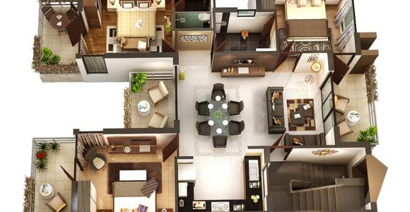 3 Bdrm House Plans 3 Bedroom Apartment House Plans