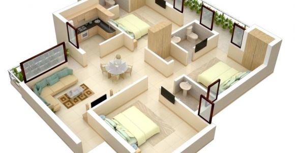 3 Bedroom Home Design Plans thoughtskoto