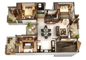3 Bedroom Home Plan 3 Bedroom Apartment House Plans