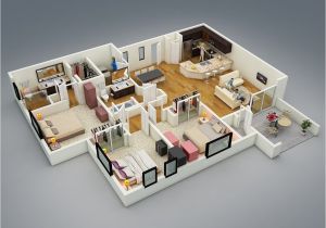 3d Home Design Plan 25 More 3 Bedroom 3d Floor Plans