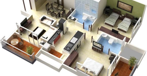 3d Home Floor Plan Bedroom Position In Home Design Plans 3d This for All