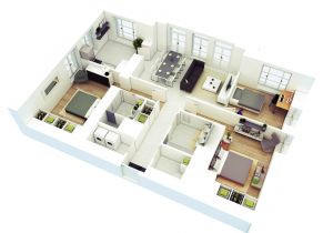 3d Plan Home Design 25 More 3 Bedroom 3d Floor Plans