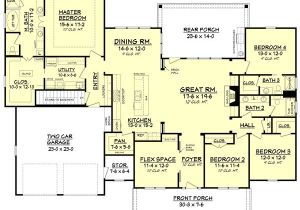 4 Bedroom 2 Bath 2 Car Garage House Plans Craftsman Style House Plan 4 Beds 3 Baths 2639 Sq Ft