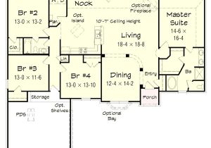 4 Bedroom Ranch Home Plans 4 Bedroom Brick Ranch Home Plan 68019hr 1st Floor