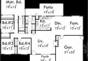 4 Bedroom Ranch Home Plans One Story House Plans Ranch House Plans 4 Bedroom House