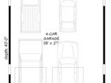 4 Car Tandem Garage House Plans 4 Car Tandem Garage with Man Cave Above 68466vr Cad