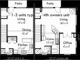 4 Plex Home Plans 4 Plex Plans Fourplex with Owners Unit Quadplex Plans F 537