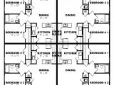 4 Plex Home Plans Apartment Plan J0124 13 4b 4plex Plansource Inc