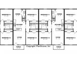 4 Plex Home Plans Fourplex Plan J0605 14 4