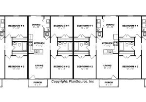 4 Plex Home Plans Fourplex Plan J0605 14 4