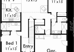 40 Foot Wide Lot House Plans 40 Ft Wide Narrow Lot House Plan W Master On the Main Floor