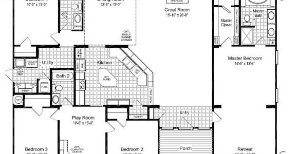 5 Bedroom Manufactured Home Floor Plans Triple Wide Mobile Home Floor Plans Las Brisas Floorplan