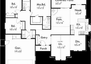 55 Wide House Plans One Level House Plan 3 Bedroom 2 Bath 2 Car Garage 55 Ft
