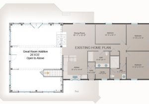 Additions to Homes Floor Plans Great Room Addition Plan Post and Beam Addition Barn