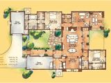 Adobe Home Plans Designs Adobe Style Home with Courtyard Santa Fe Style Meets