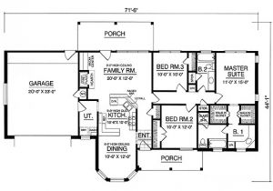American House Designs and Floor Plans Affordable American Country Home 7472rd 1st Floor