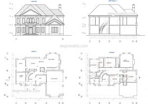 Autocad Home Plans Drawings Free Download Two Story House Plans Dwg Free Cad Blocks Download