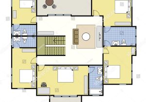 Build as You Go House Plans First Second Floor Plan Floorplan House Stock Vector