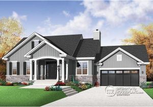 Bungalow House Plans with Basement and Garage W3236 V1 Craftsman Bungalow Open Living Concept Two
