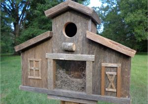 Cedar Bird House Plans Rustic Reclaimed Barn with A View Birdhouse