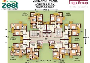 Cluster Home Floor Plans Blossom Zest Sector 143 Noida Studio and 2bhk Apartments