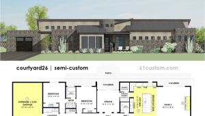 Courtyard Homes Plans Contemporary Side Courtyard House Plan 61custom