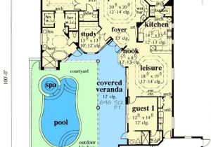 Courtyard Pool Home Plans House Plans and Design House Plans with Pool Courtyard