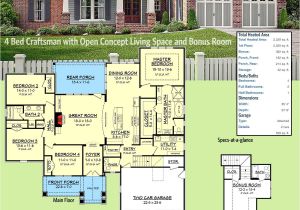 Craftsman House Plans with Open Floor Concept Plan 51750hz 4 Bed Craftsman with Open Concept Living