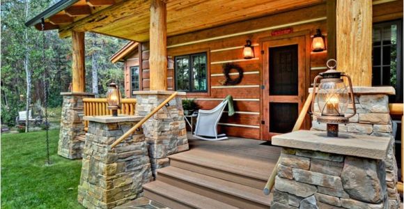 Craftsman Log Home Plans Cabin Craftsman Log House Plan 43212