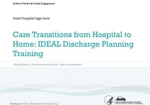 Discharge Planning From Hospital to Home Ppt Insert Hospital Logo Here Care Transitions From