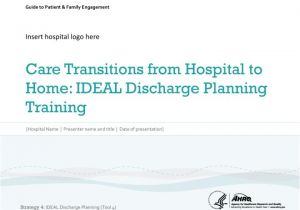 Discharge Planning From Hospital to Home Review Ppt Insert Hospital Logo Here Care Transitions From