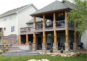 Elevated House Plans with Porches Large Elevated Deck with Shade Cover and Privacy Wall by