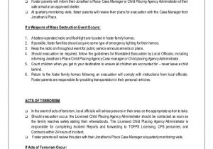 Emergency Disaster Plan for Family Child Care Homes Disaster Emergency Plan Template for Families