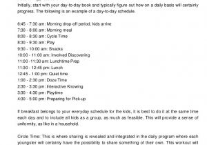 Emergency Preparedness Plan for Home Daycare Planning for A Daycare and Activities Activities and