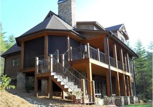 Exposed Basement House Plans 4 Bedroom Rustic House Plan with Porches Stone Ridge Cottage